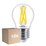 Confezione Multipack 10x Philips MASTER LED E27 Sferica Filamento Chiara 5.9W 806lm - 922-927 Dim To Warm | Miglior Resa Cromatica - Dimmerabile - Sostitutiva 60W