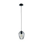 Eglo Luce Pendente Newtown Acciaio Nero | IP20 - Adatto per 1x E27 