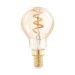 Eglo LED Sferica E14 Filamento Ambra 4W 145lm - 820 Bianco Molto Caldo | Dimmerabile - Sostitutiva 15W