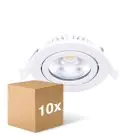 Confezione Multipack 10x Noxion LED Inclinabile Slim Faretti Bianca Il Giro 5W 550lm 60D - 940 Bianco Freddo | 85mm - IP54 - Dimmerabile - Miglior Resa Cromatica
