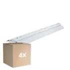 Confezione Multipack 4x Noxion Reglette Click Riflettore V2 LED T8 | Adatto per 2x 120cm Tubo LED