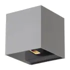 D'Lite Luce Da Parete Nova Aluminium Grigio Up & Down 4.9W 480lm - 830 Luce Calda -  | IP54 - Angolo del fascio regolabile